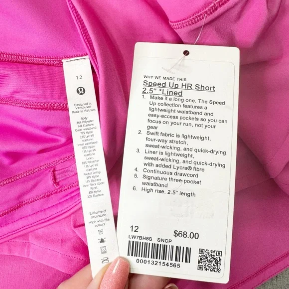 Lululemon Speed Up High Rise Athletic Shorts Sonic Pink NWT - Picture 8 of 9